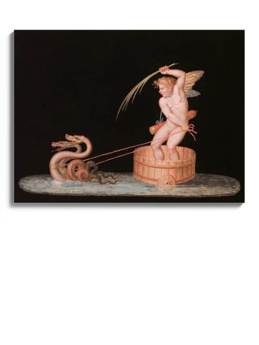 Картина "Купідон, якого тягнуть два морські змії"