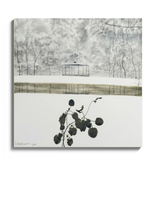 Картина «Сніговий пейзаж з плющем та кіоском»