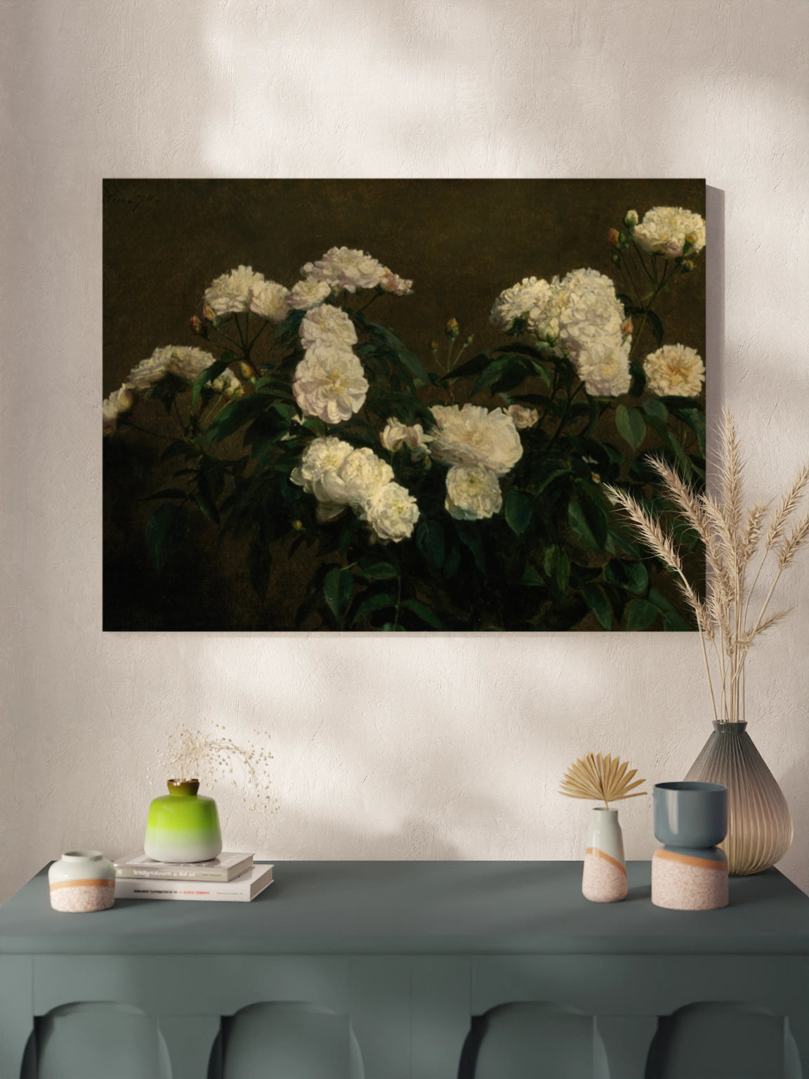 Друк Картина "Натюрморт з білими трояндами"