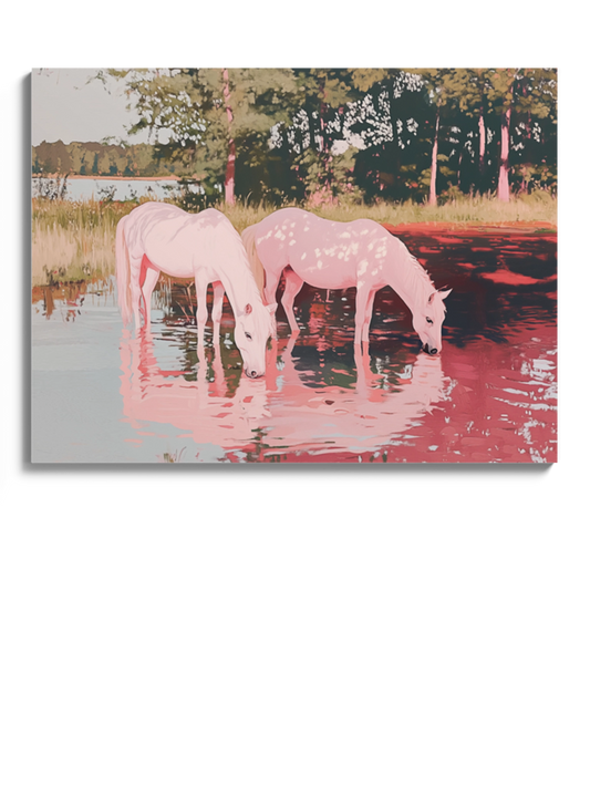 Друкована Картина "Пара білих коней"