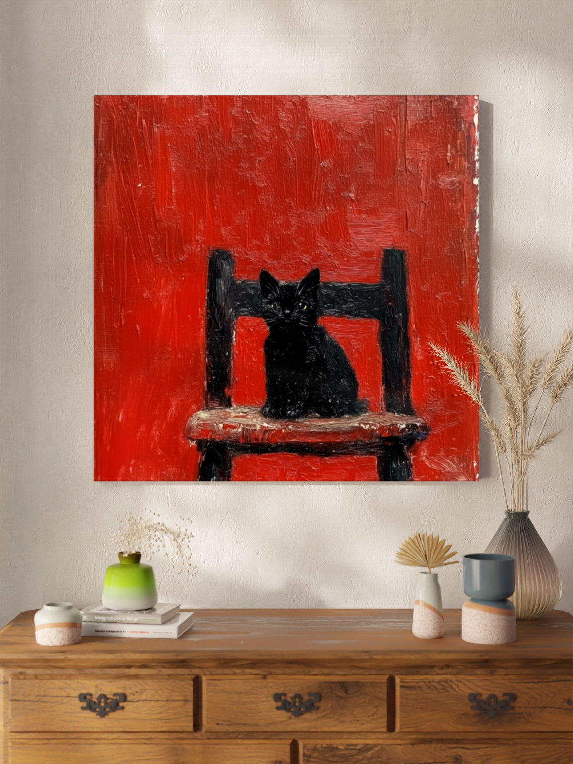 Картина Друк "Чорне Кошеня На Стільці"