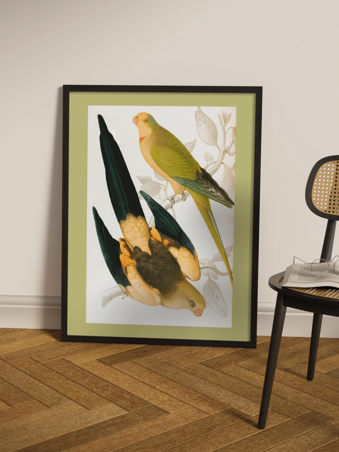 Друк Картина "Чорнохвостий папуга та Зелений цибулевий папуга"