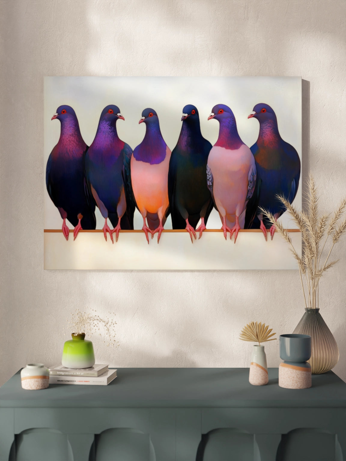 Друк Картина "Голуби сидять на дроті"