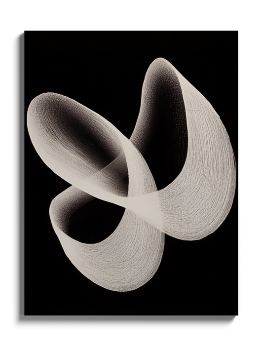 Картина "Біла форма на чорому" Мінімалізм Абстракція №1