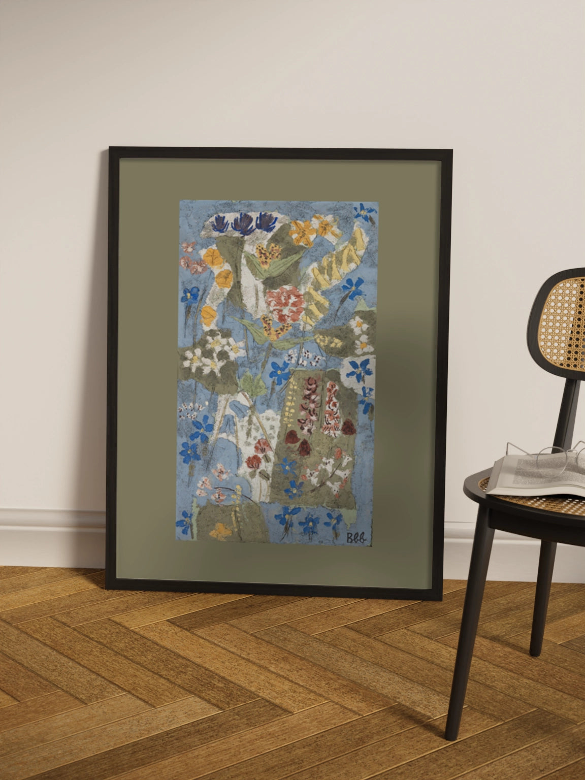 Картина "Blumen" в зеленому паспарту