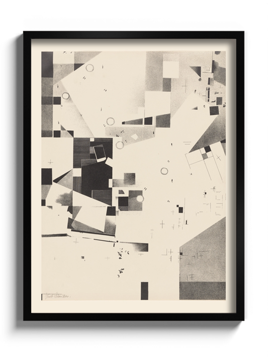 Друкована картина сіра геометрична абстракція