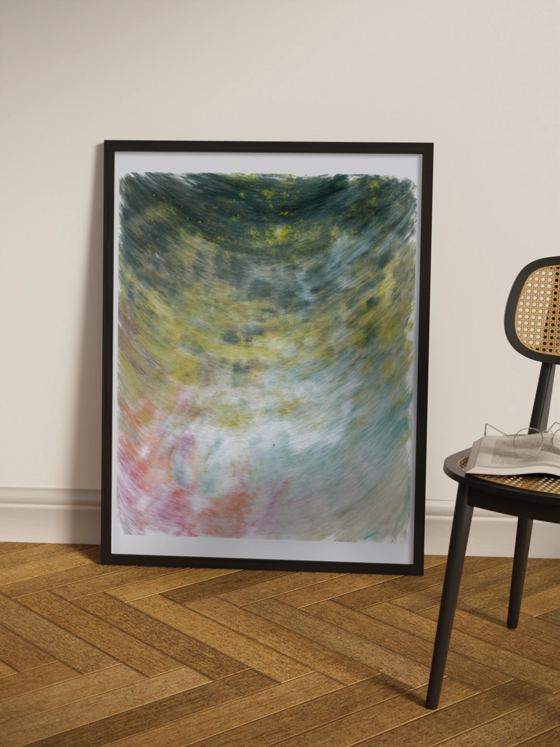 Абстрактна картина в зеленому кольорі сучасне мистецтво