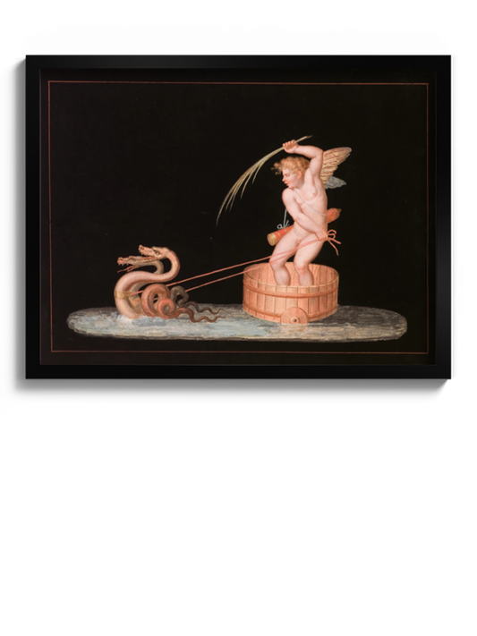 Картина "Купідон, якого тягнуть два морські змії"