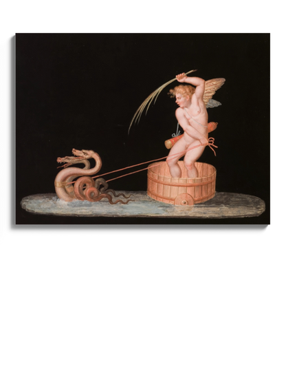 Картина "Купідон, якого тягнуть два морські змії"