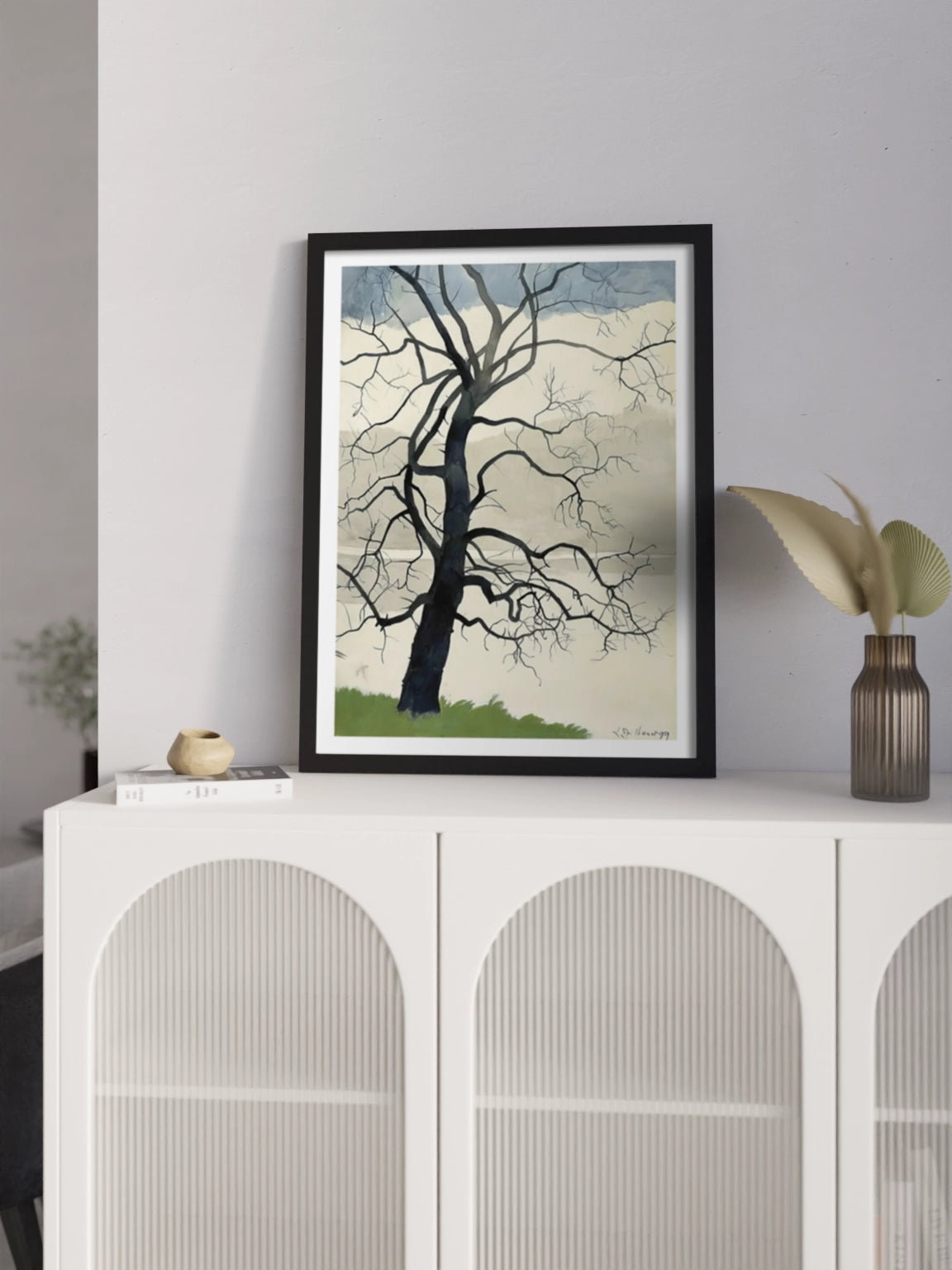 Картина "Самотнє дерево на краю ставка"