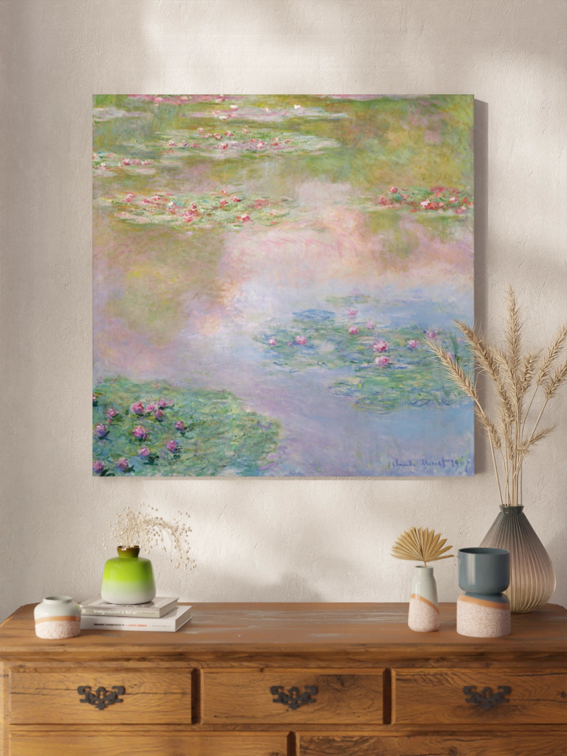 Картина «Водяні лілії» Клод Моне Рожеві Кольори