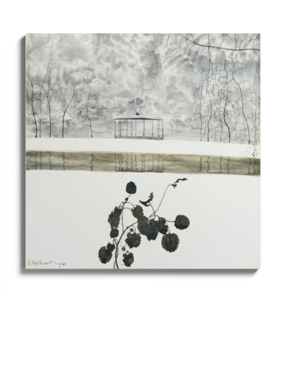 Картина «Сніговий пейзаж з плющем та кіоском»