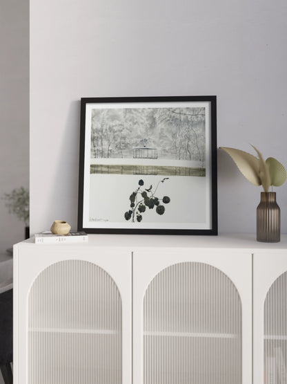 Картина «Сніговий пейзаж з плющем та кіоском»