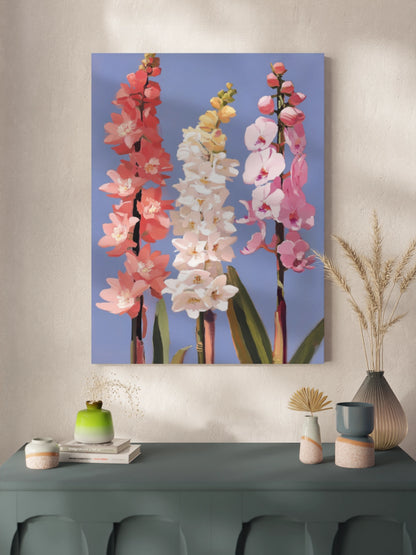 Друк Картина Квіти на Блакитному Фоні