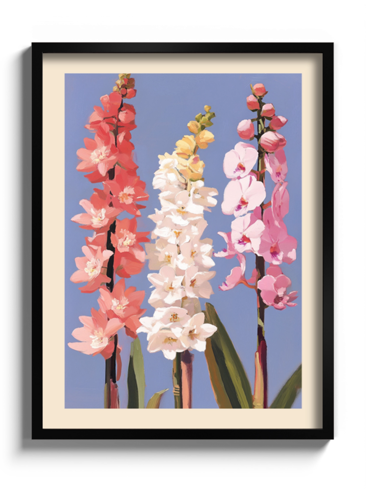 Друк Картина Квіти на Блакитному Фоні