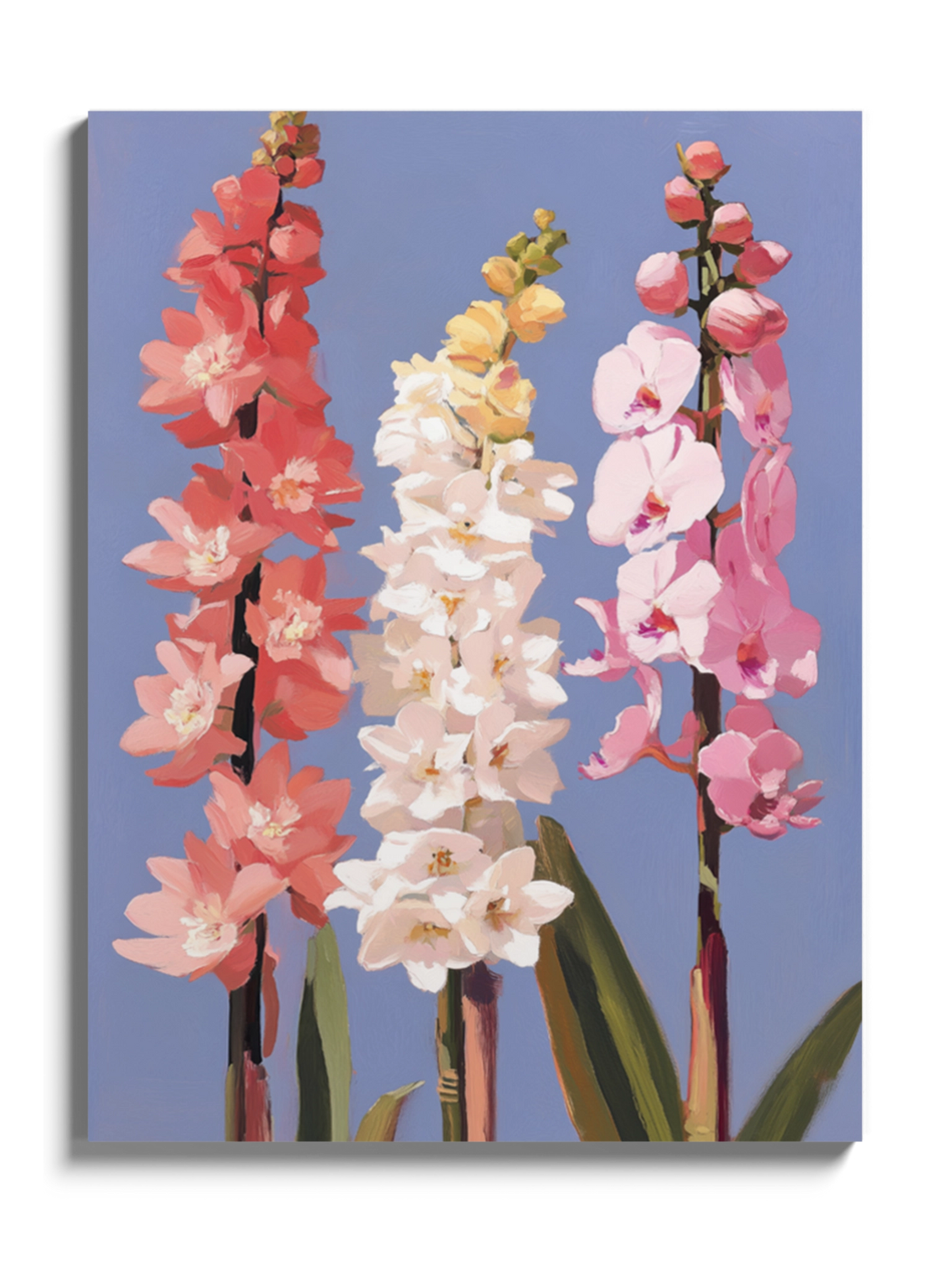Друк Картина Квіти на Блакитному Фоні