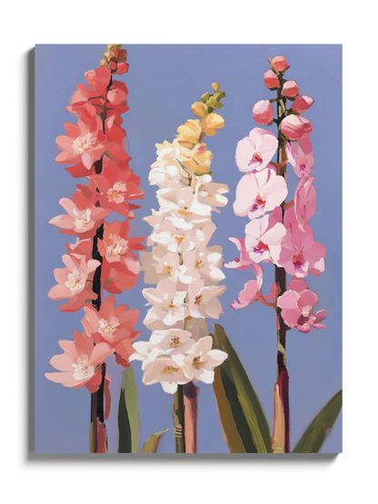 Друк Картина Квіти на Блакитному Фоні