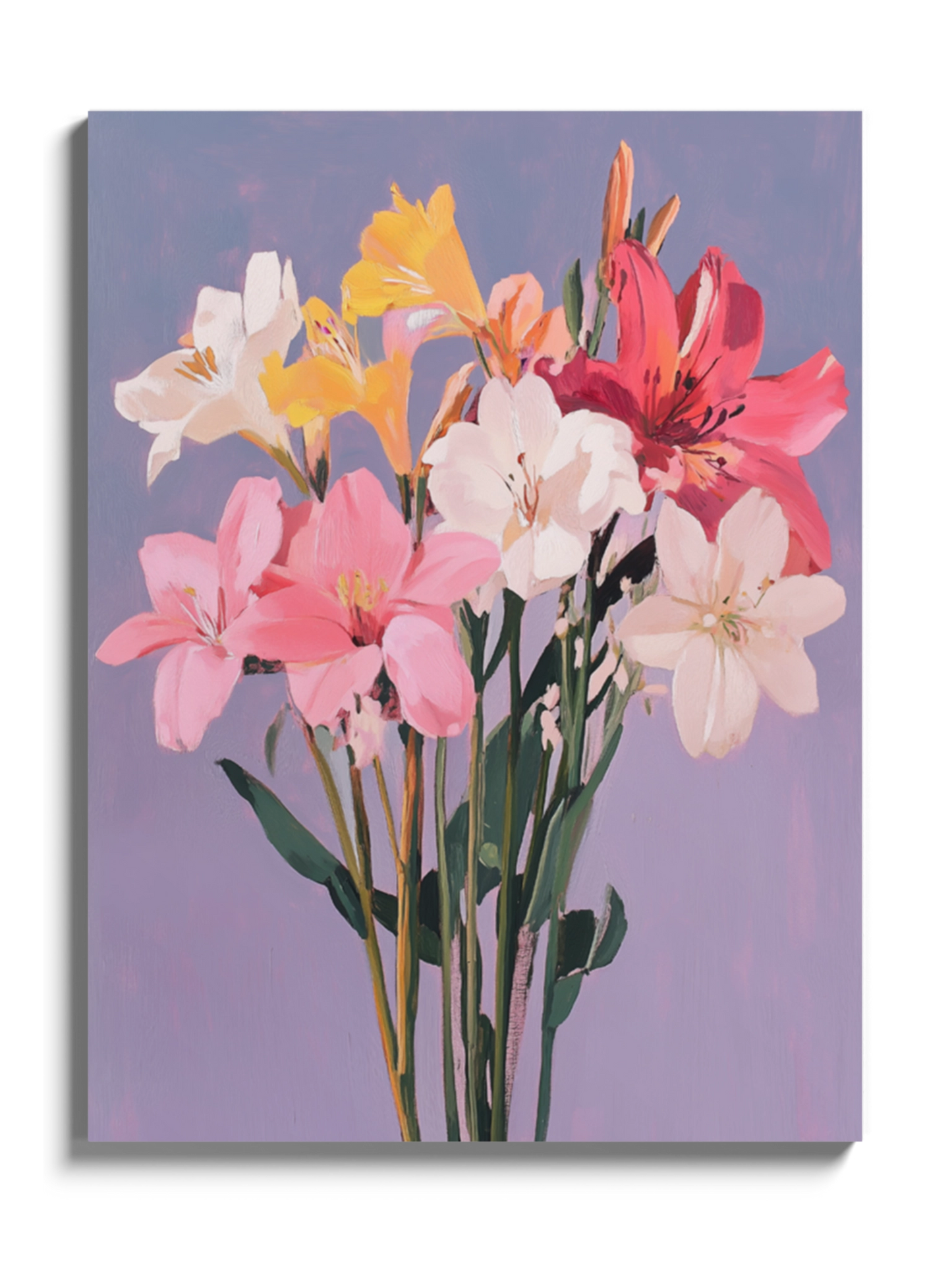 Друк Картина Букет Квітів на Блакитному Фоні