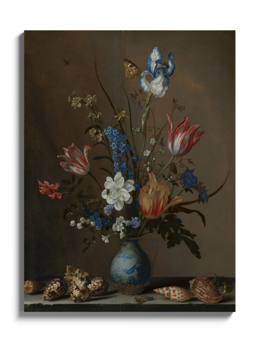 Друк Картина "Квіти у вазі Ван-Лі з мушлями"