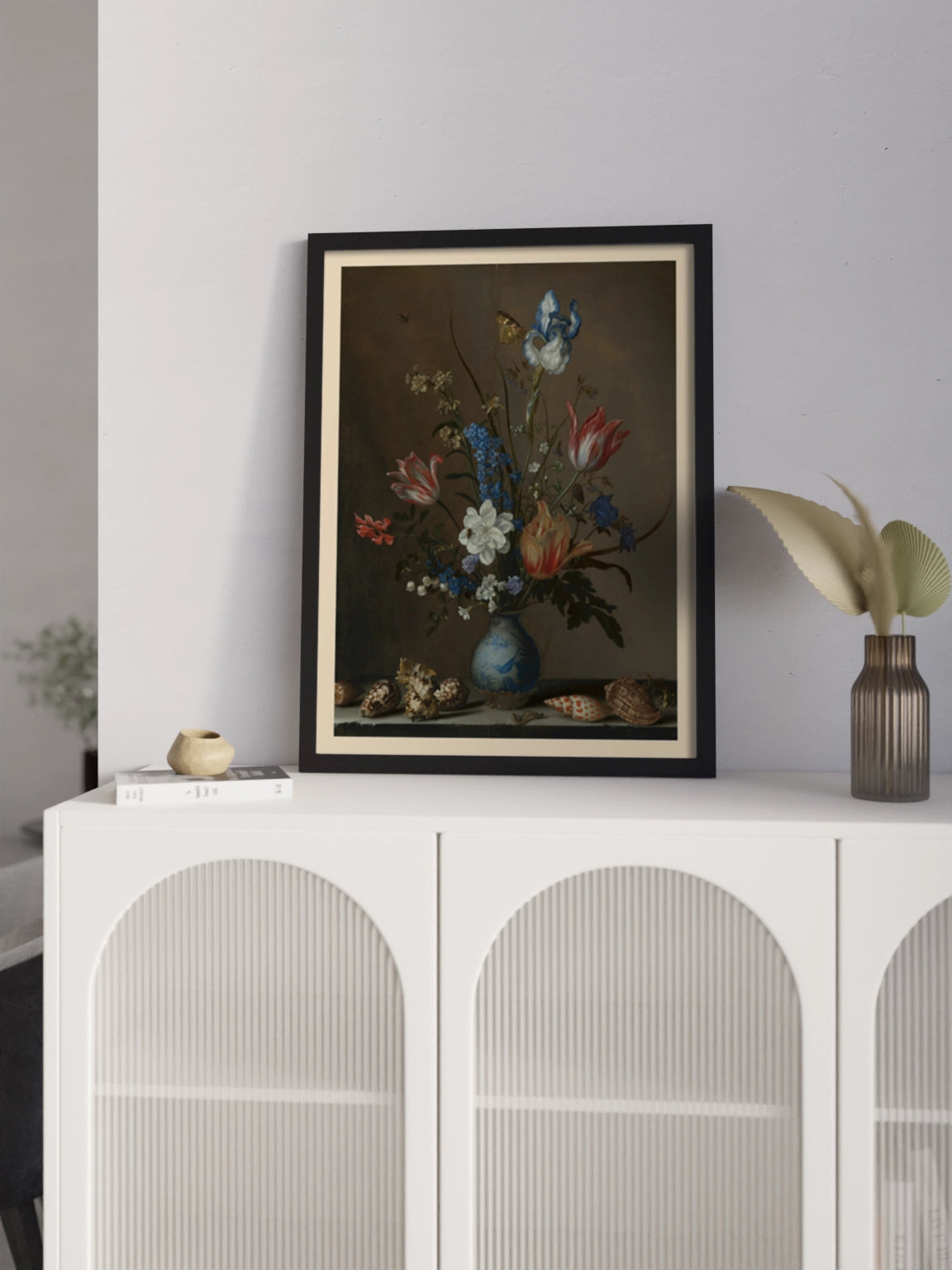 Друк Картина "Квіти у вазі Ван-Лі з мушлями"