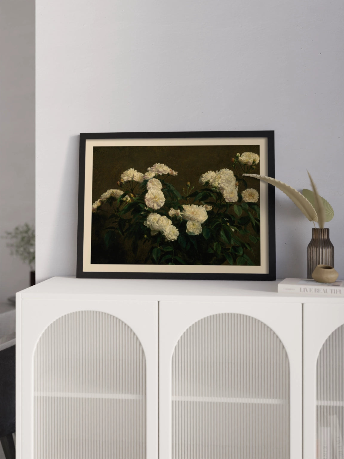 Друк Картина "Натюрморт з білими трояндами"