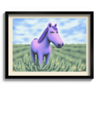Друкована Картина "Кольоровий кінь в полі"
