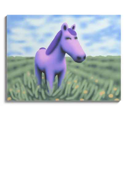 Друкована Картина "Кольоровий кінь в полі"