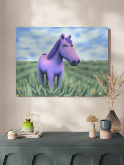 Друкована Картина "Кольоровий кінь в полі"