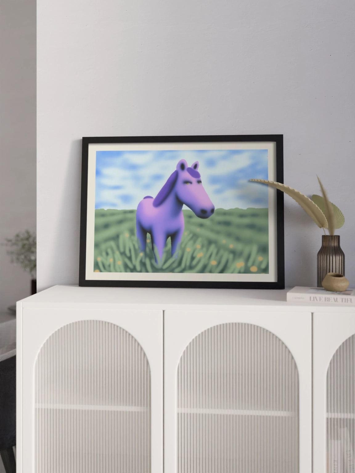 Друкована Картина "Кольоровий кінь в полі"