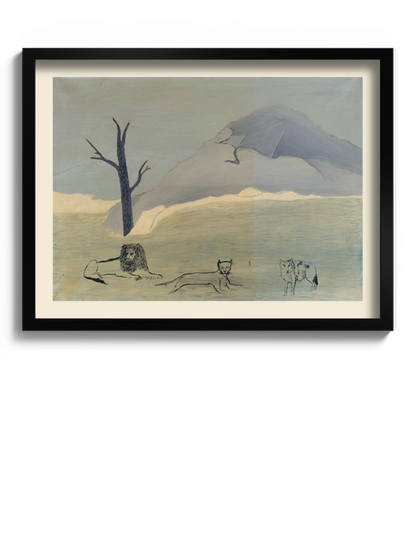 Друкована Картина з левами "Свята гора IV"