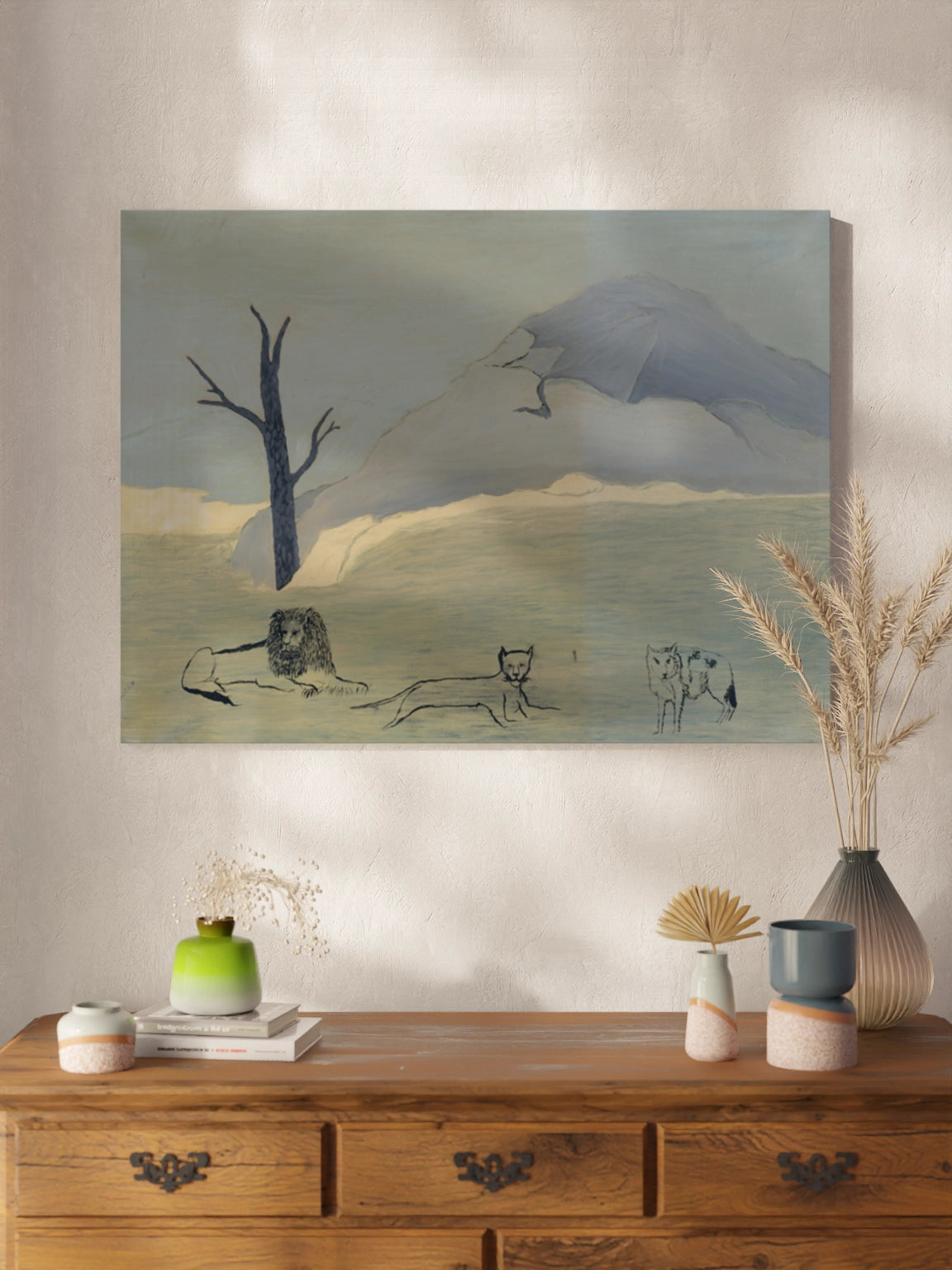 Друкована Картина з левами "Свята гора IV"