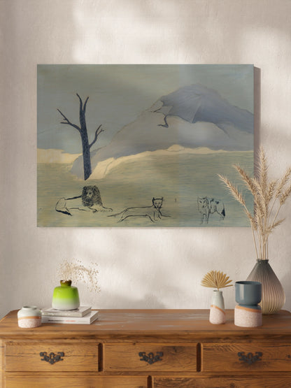 Друкована Картина з левами "Свята гора IV"