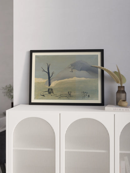 Друкована Картина з левами "Свята гора IV"