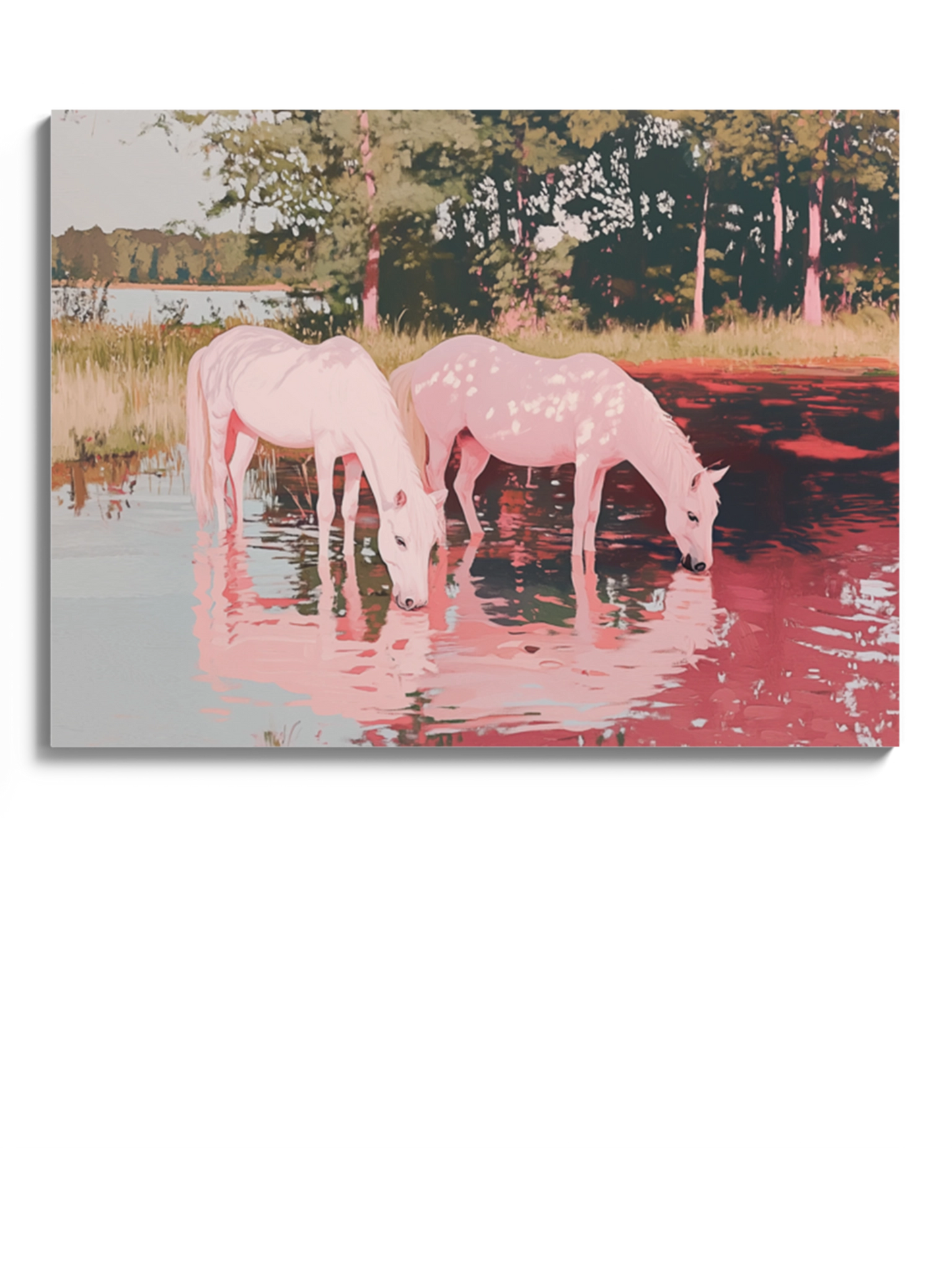 Друкована Картина "Пара білих коней"