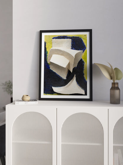 Картина Абстракція жовтий та синій кольори