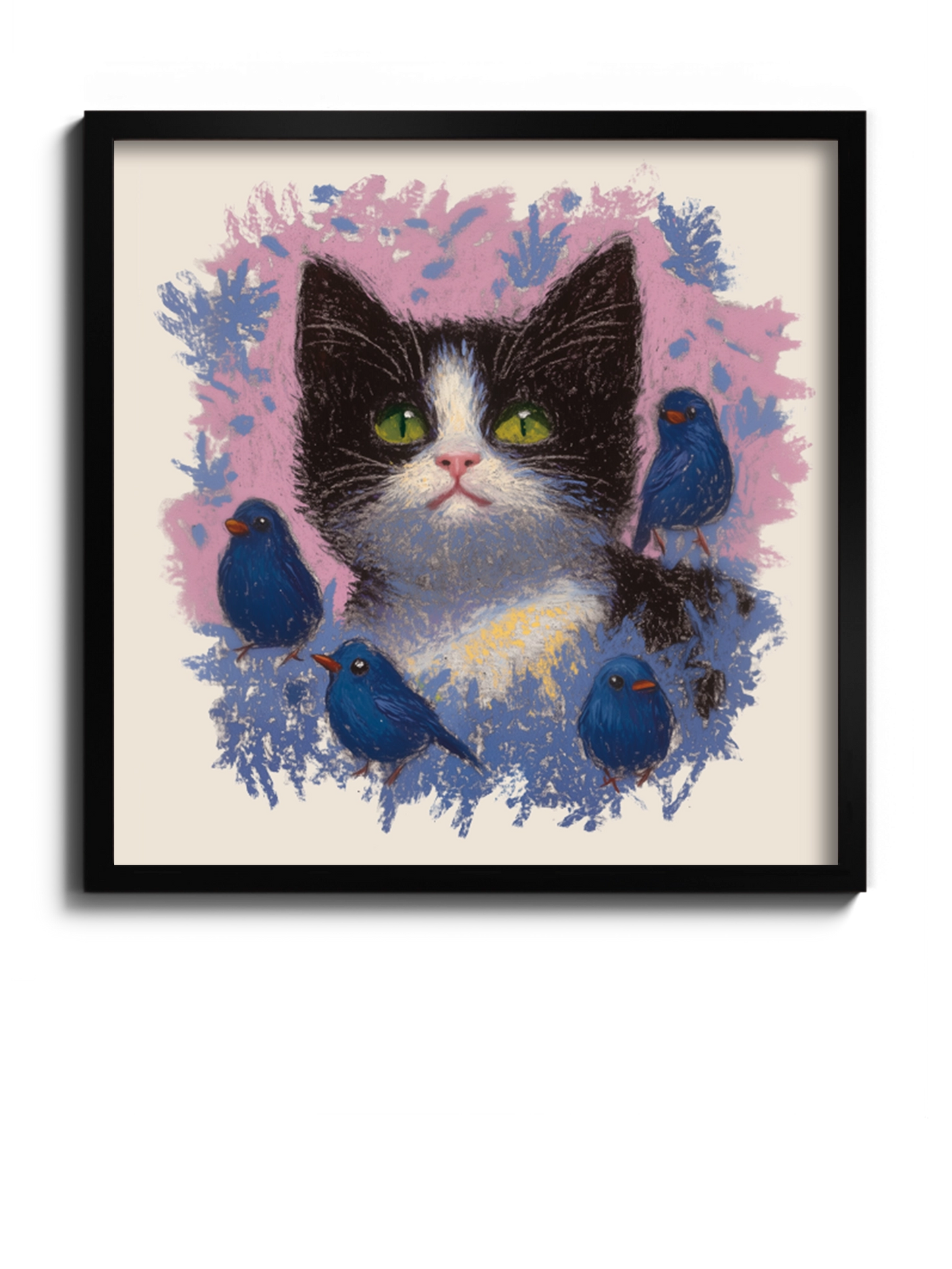 Картина Друк "Кошеня та Пташки"