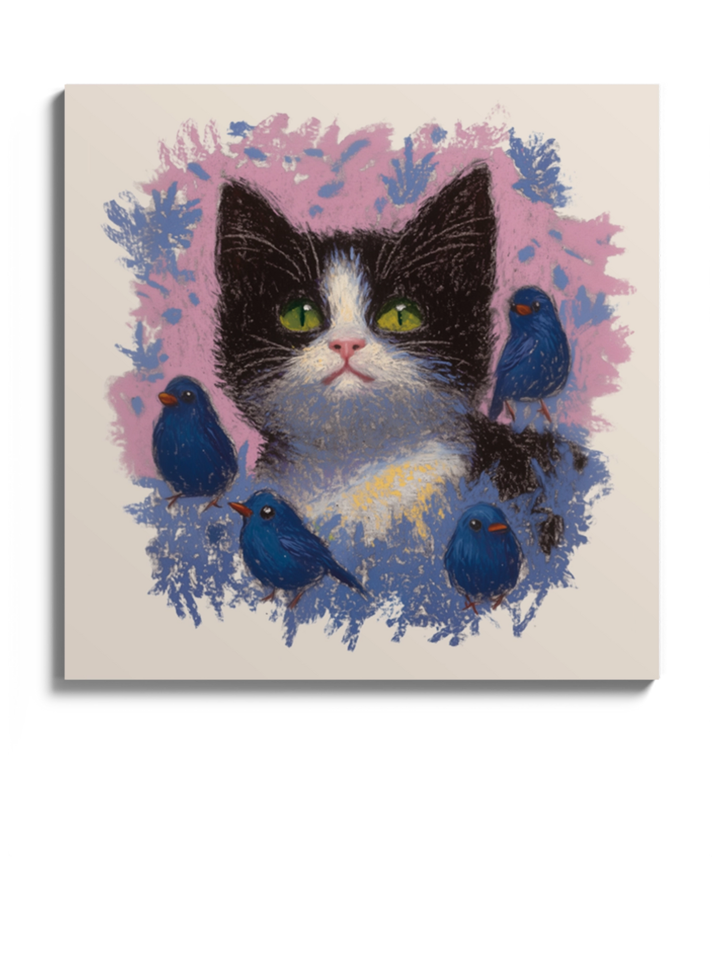 Картина Друк "Кошеня та Пташки"