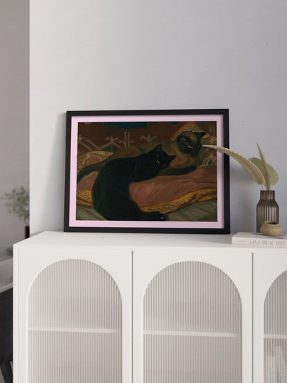 Друк Картина "Два коти лежать на дивані"