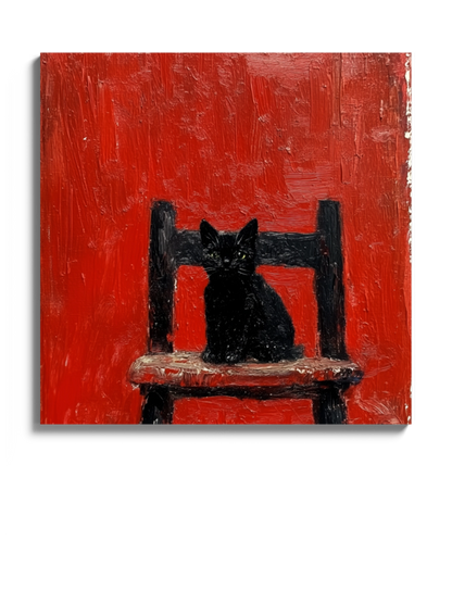 Картина Друк "Чорне Кошеня На Стільці"