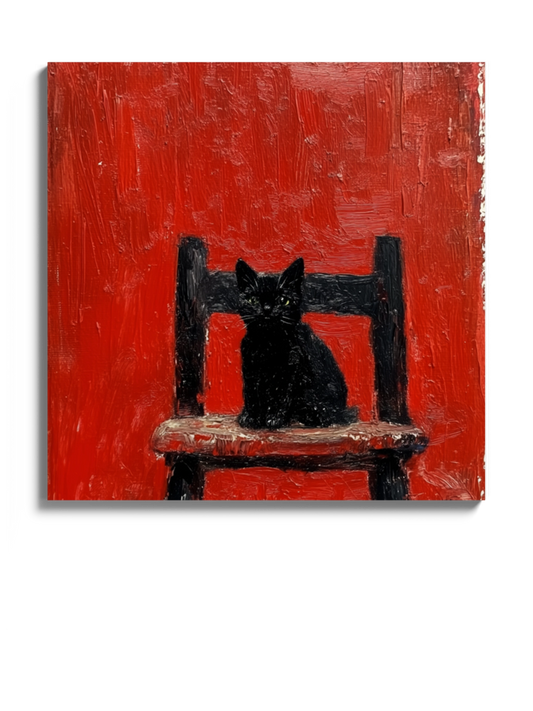 Картина Друк "Чорне Кошеня На Стільці"