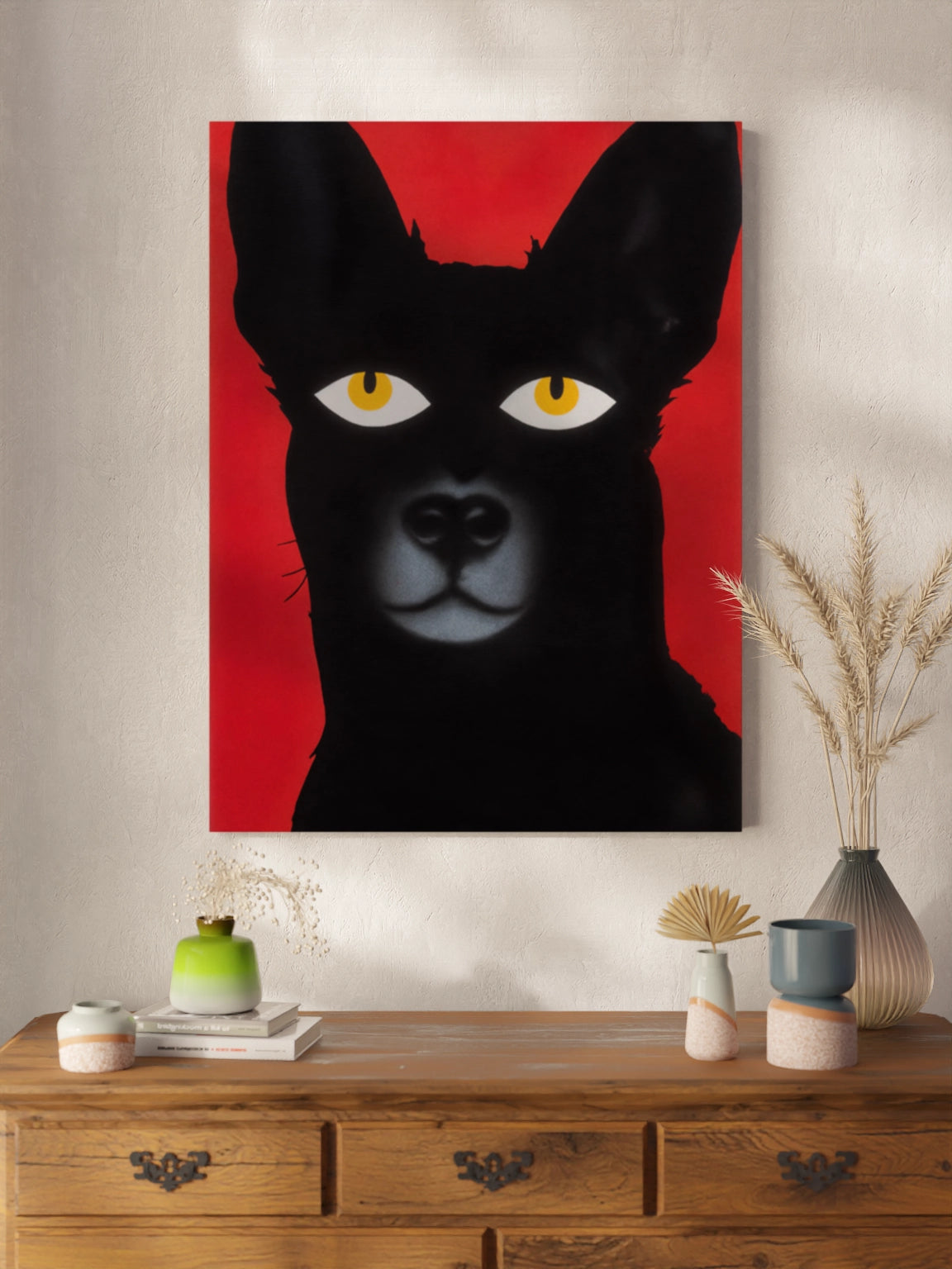 Картина Чорний Собака на Червоному