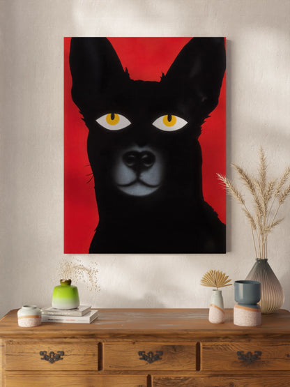 Картина Чорний Собака на Червоному