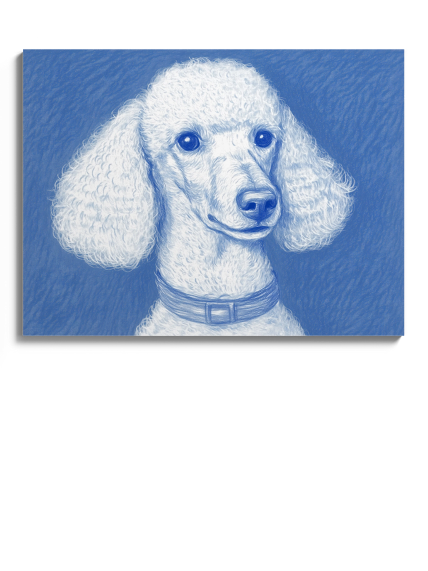 Картина Білий Пудель на Блакитному Фоні