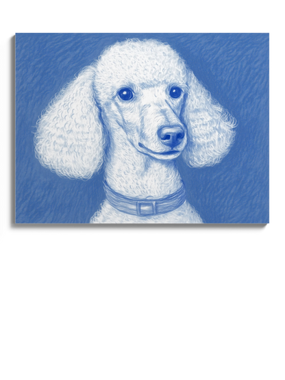 Картина Білий Пудель на Блакитному Фоні