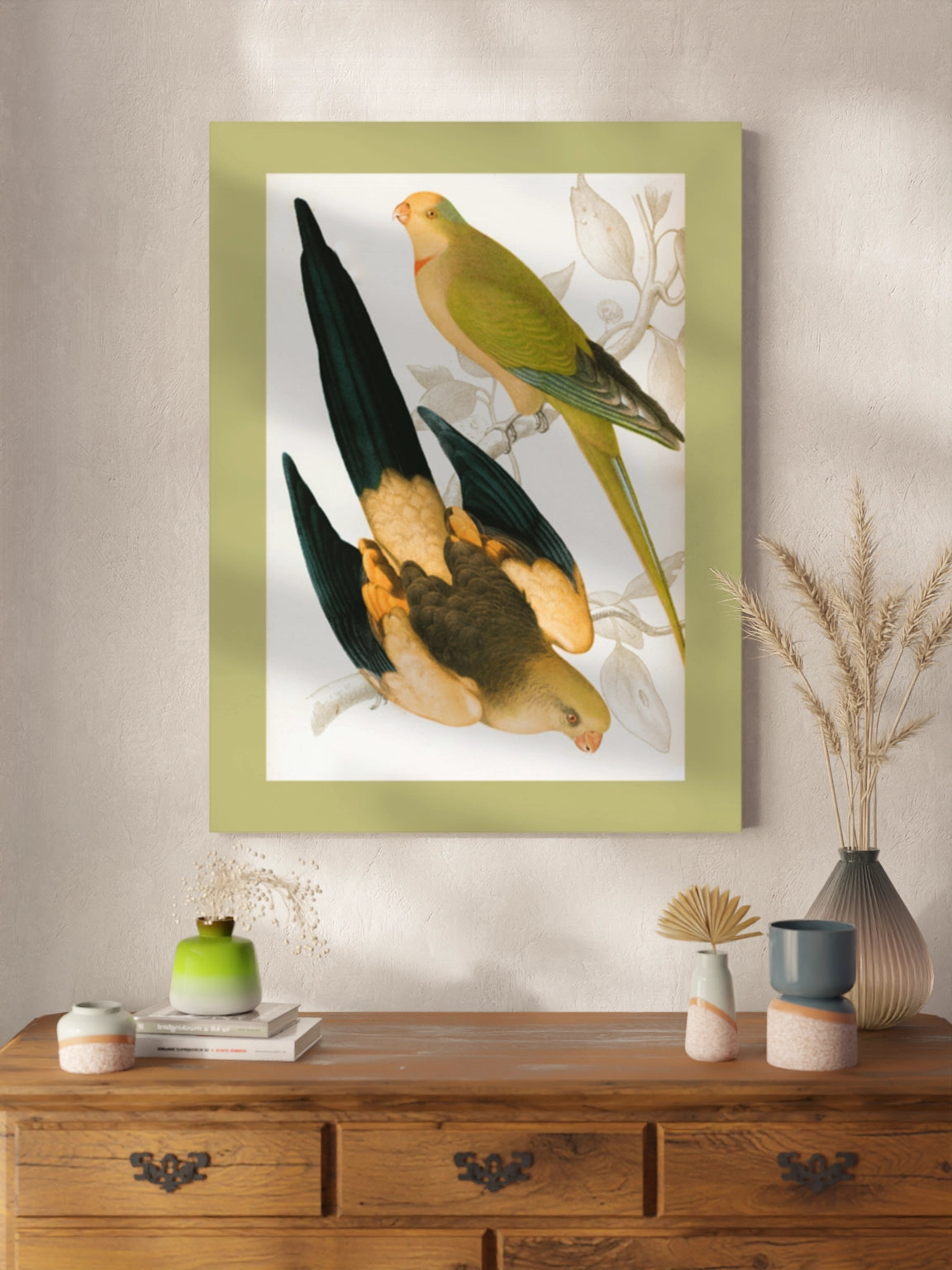 Друк Картина "Чорнохвостий папуга та Зелений цибулевий папуга"