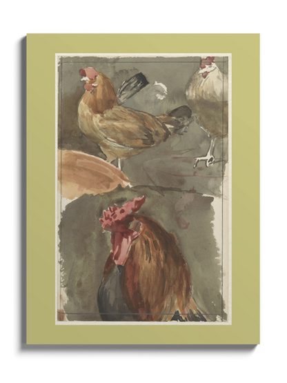 Друк Картина "Півень з курками"