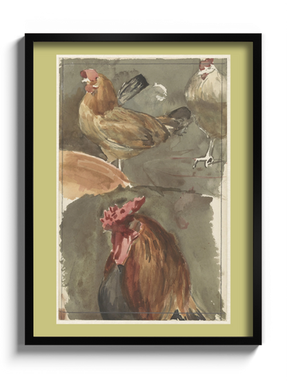 Друк Картина "Півень з курками"