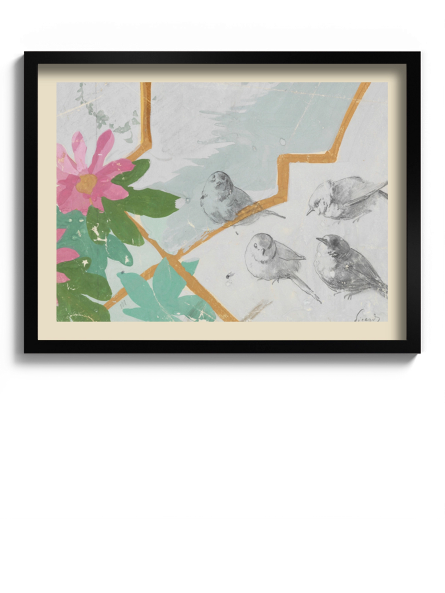 Друк Картина "Птах і квітка"