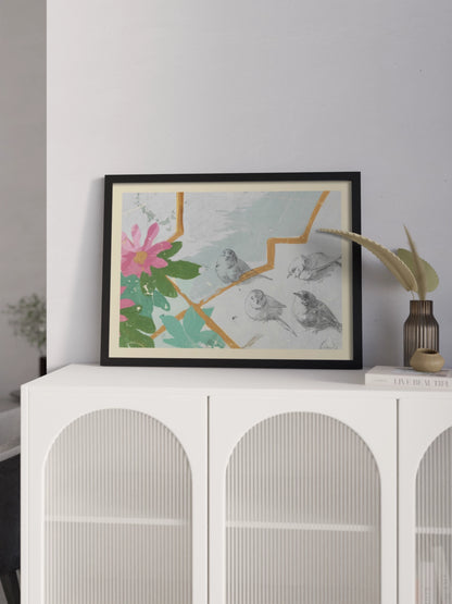 Друк Картина "Птах і квітка"