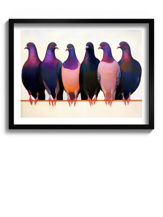 Друк Картина "Голуби сидять на дроті"